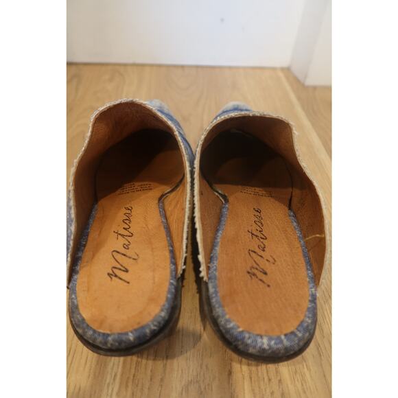 Matisse Walter Denim Blue Southwest Mules Women's Size 8 - Picture 4 of 7